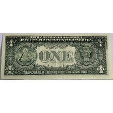 UNITED STATES OF AMERICA 2003 . ONE 1 DOLLAR BANKNOTE . ERROR . INK TRANSFER